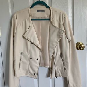 Leather jacket, cream colored